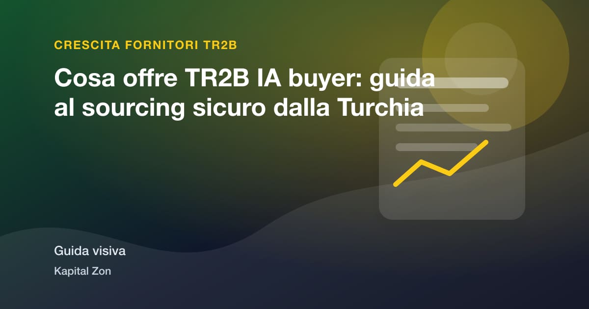 Cosa offre TR2B IA buyer: guida al sourcing sicuro dalla Turchia