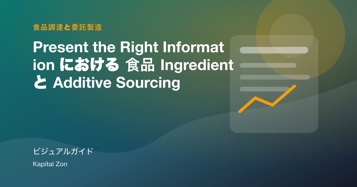 Present the Right Information における 食品 Ingredient と Additive Sourcing