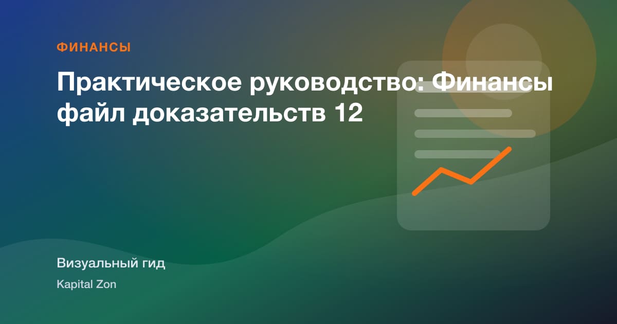 Практическое руководство: Финансы файл доказательств 12
