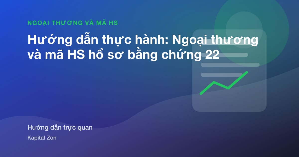 Hướng dẫn thực hành: Ngoại thương và mã HS hồ sơ bằng chứng 22